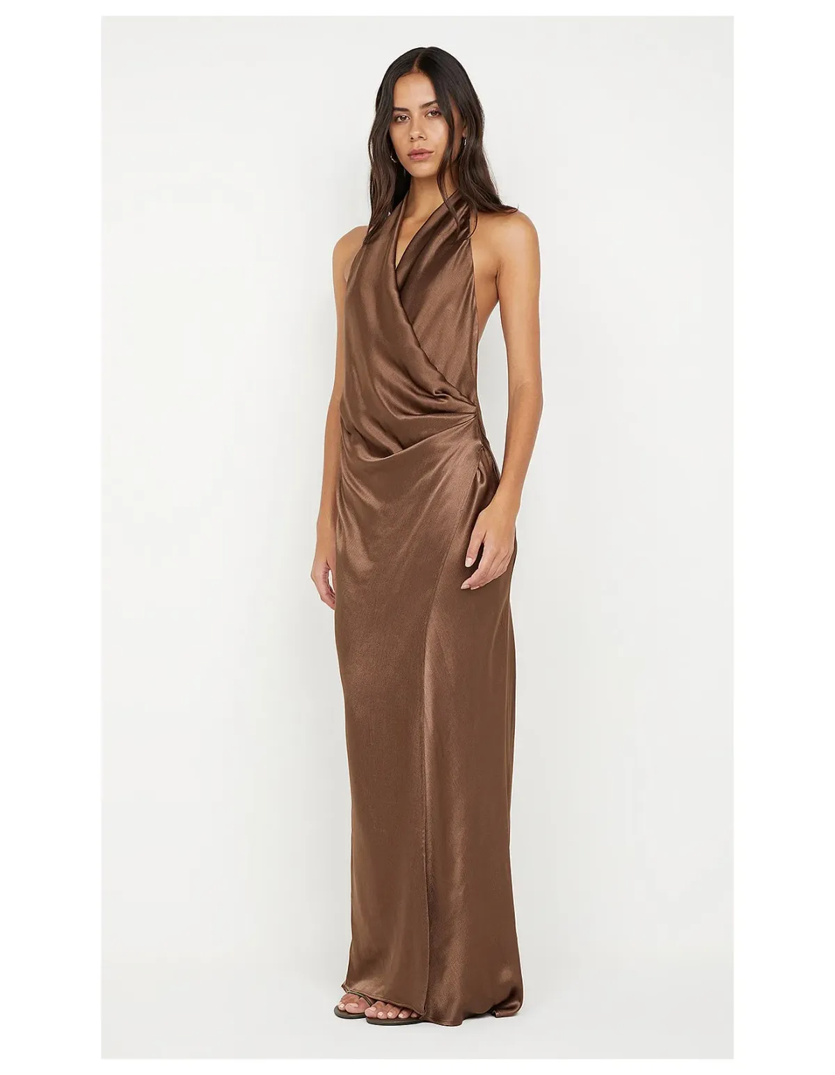 Bec + Bridge Elisia Wrap Maxi Dress Size 10 Milk Chocolate - Image 3