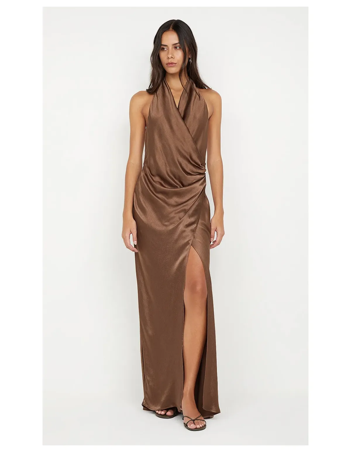 Bec + Bridge Elisia Wrap Maxi Dress Size 10 Milk Chocolate - Image 2