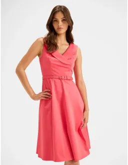Review Oasis Tea Dress Size 10 Pink Grapefruit for rent on The Volte - image 4