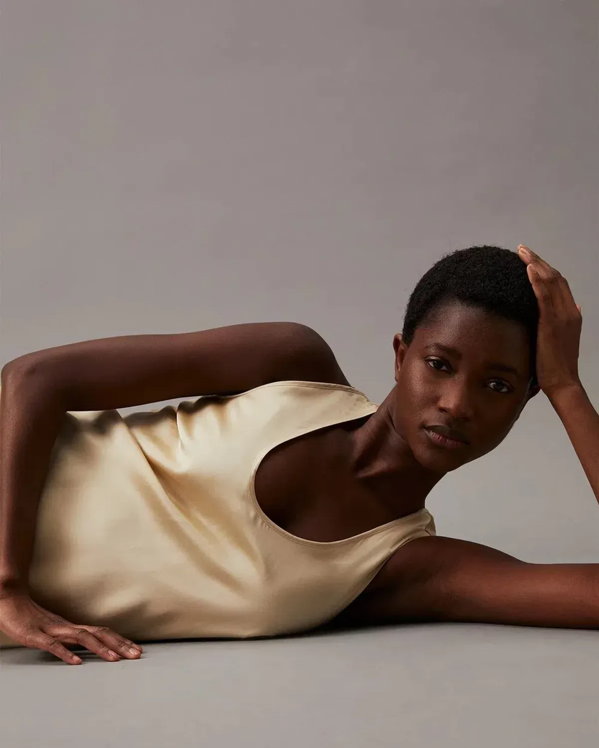 Minimalist Satin Evening Gown | Calvin Klein | Black Tie & Wedding Guest Dress Hire Brisbane - Image 2