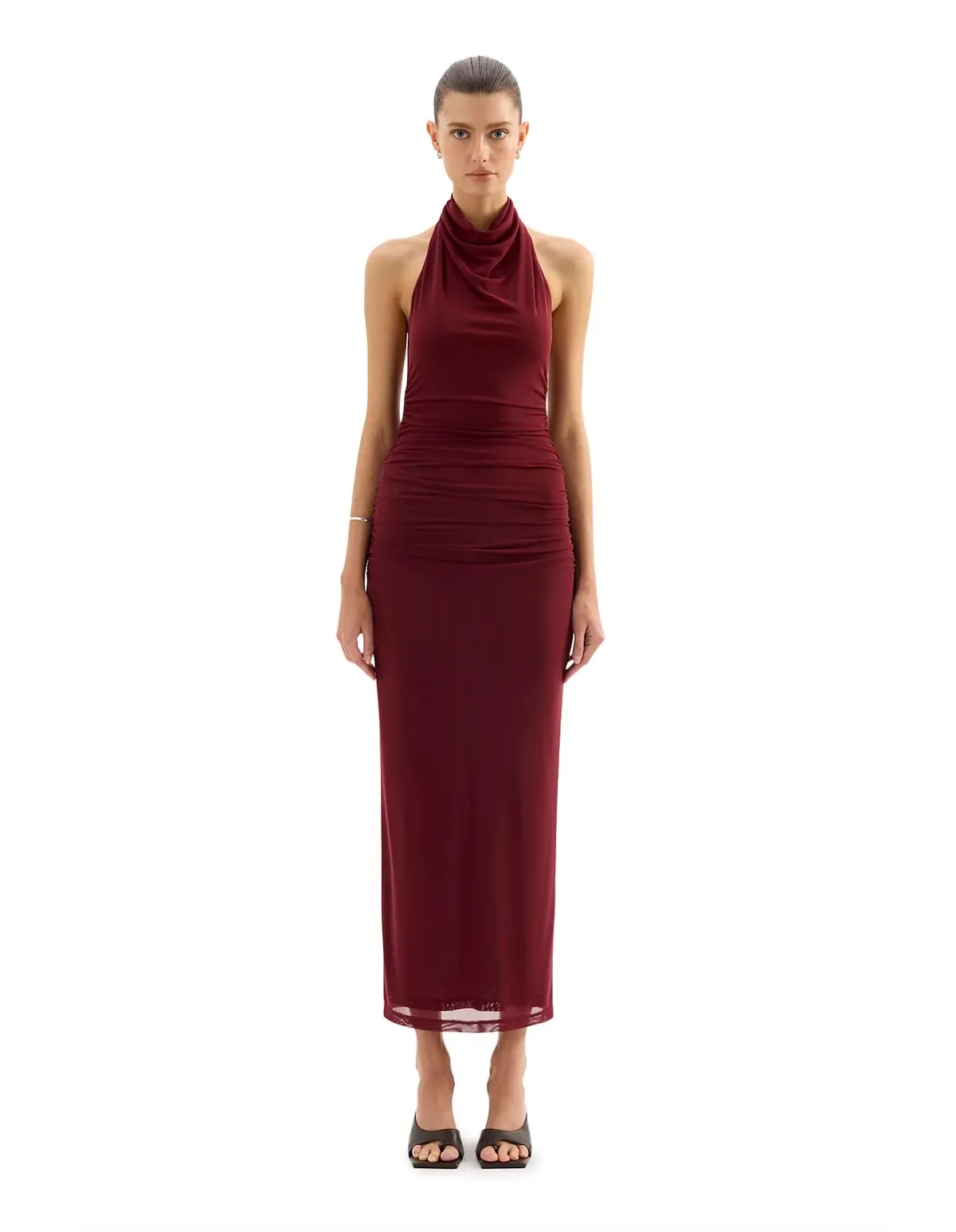 Nude Lucy Abru Halter Maxi Dress M Cherry - Image 1