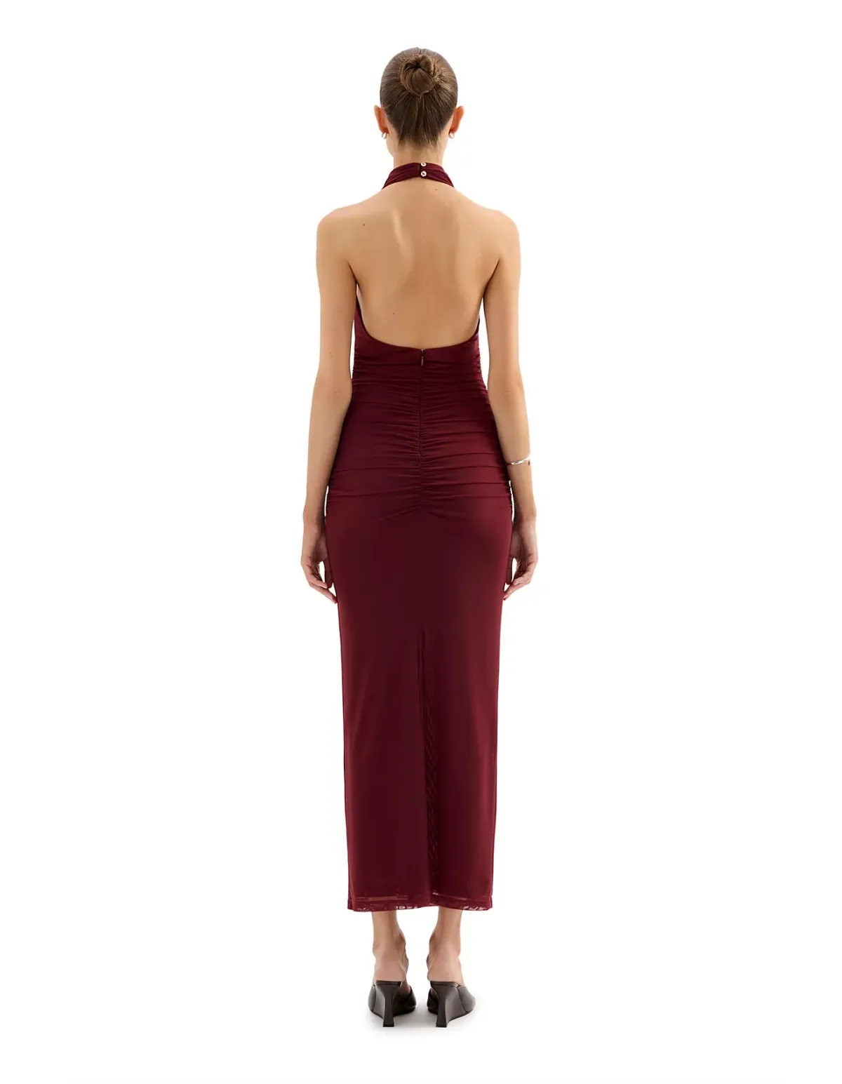 Nude Lucy Abru Halter Maxi Dress M Cherry - Image 3