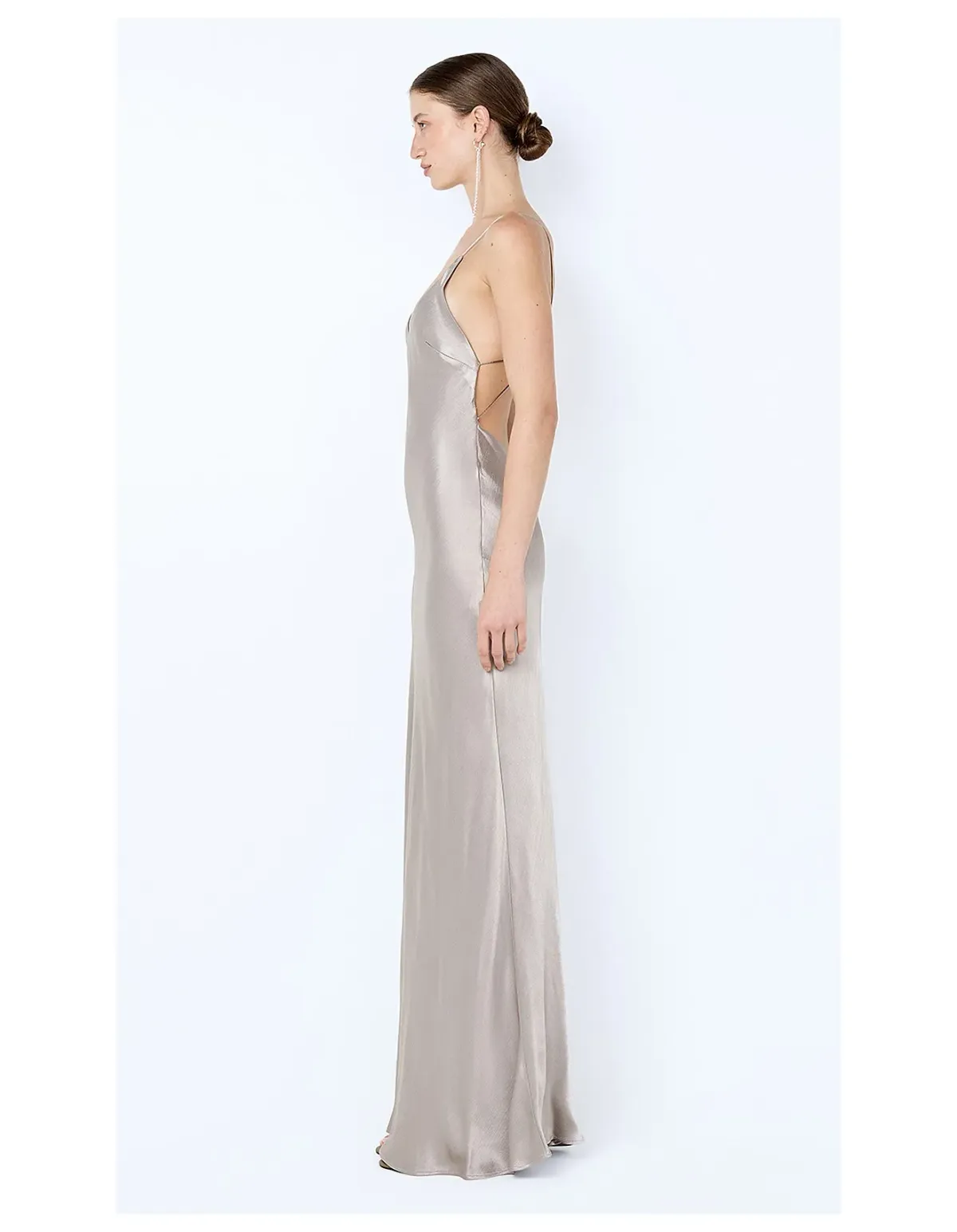 Bec Bridge Florence Scoop Maxi Dress Silver Size 6 - Image 3