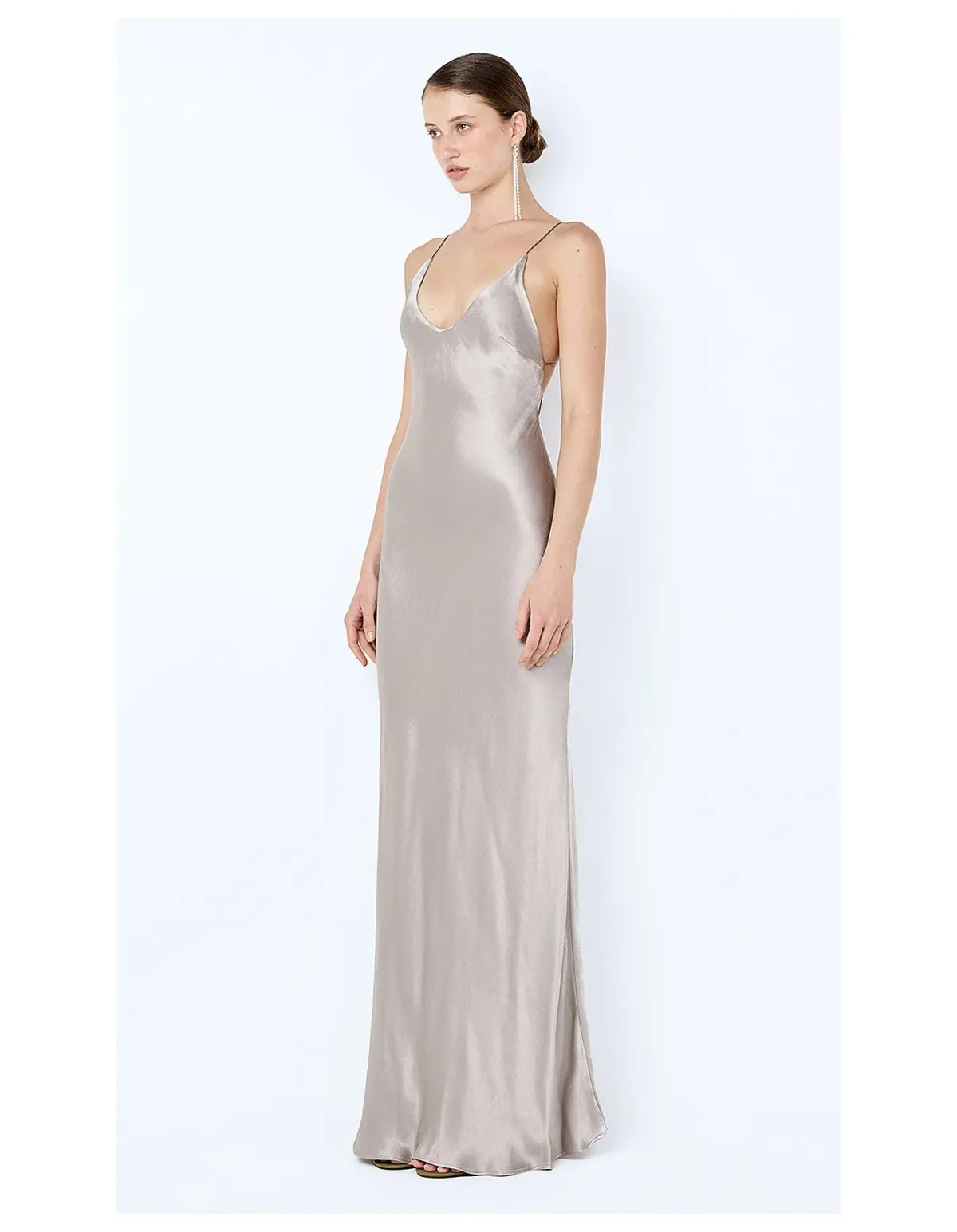 Bec Bridge Florence Scoop Maxi Dress Silver Size 6 - Image 2