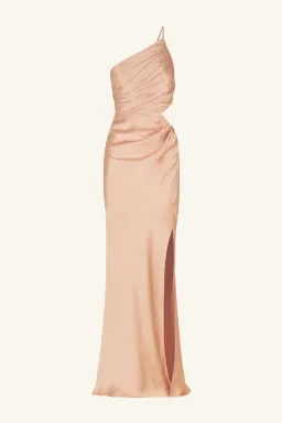 Shona Joy LA LUNE ASYMMETRICAL GATHERED MAXI DRESS - DESERT ROSE AU 6 for rent on The Volte - image 1