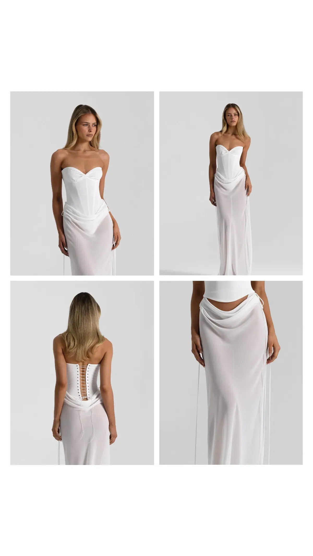 Natalie Rolt Verity Bustier and Allira Skirt maxi white size 0 (AUS 6) - Image 3