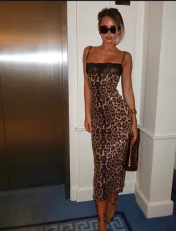 Mali Marea Chui Midi Dress in Leopard Print Size XS / AU 6 for rent on The Volte - image 2