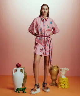 Alemais Timmy Embroidered Mini Dress in Pink Size 8 for rent on The Volte - image 2
