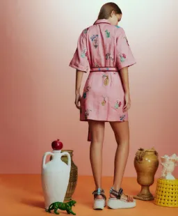 Alemais Timmy Embroidered Mini Dress in Pink Size 8 for rent on The Volte - image 3
