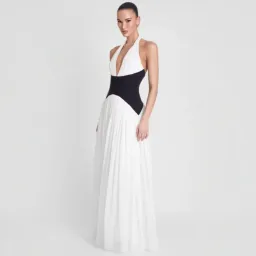 LEAU Harlowe Corset Maxi Dress In Black And White Size XS (6-8) for rent on The Volte - image 2