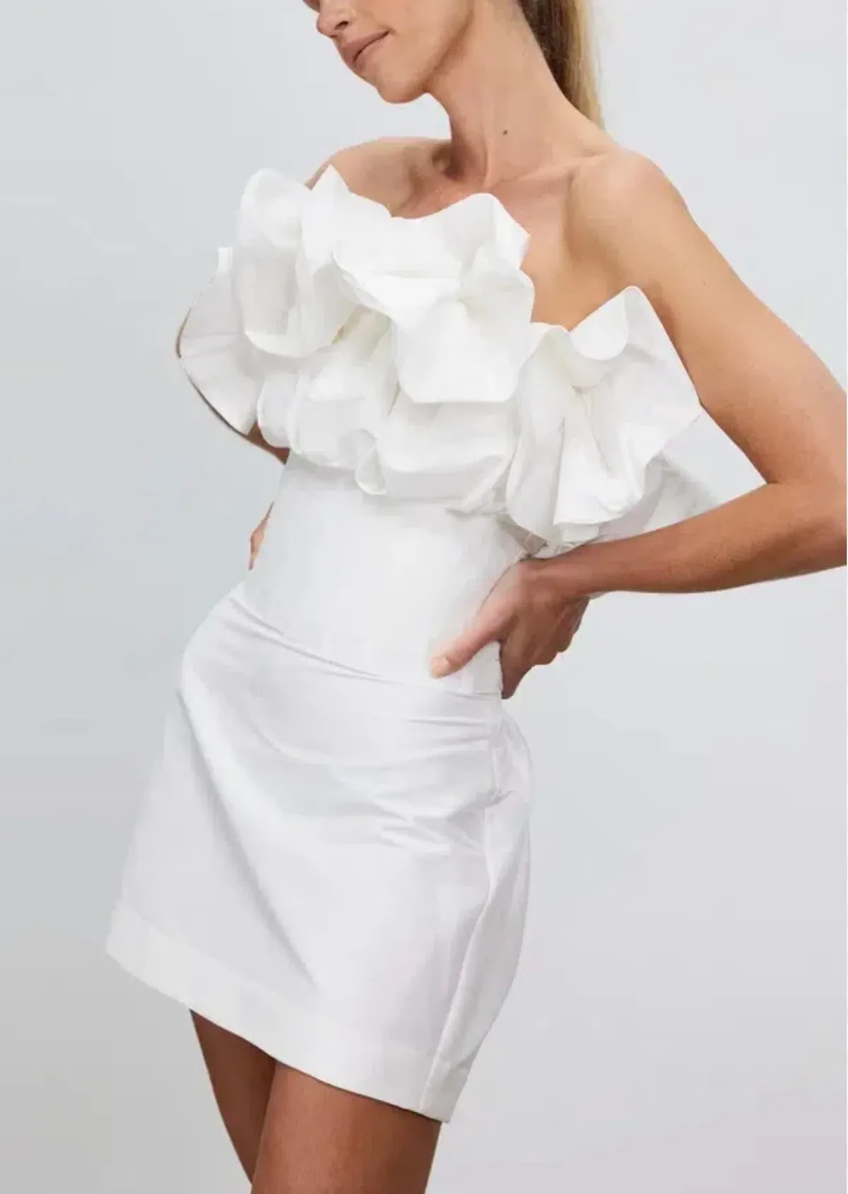 Rachel Gilbert Freida Mini Dress Ivory Size 2/AU 10 - Image 3
