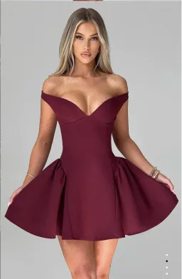 BabyBoo - Marla Mini Dress - Cherry Lacquer - Size 8 AU/S for rent on The Volte - image 1