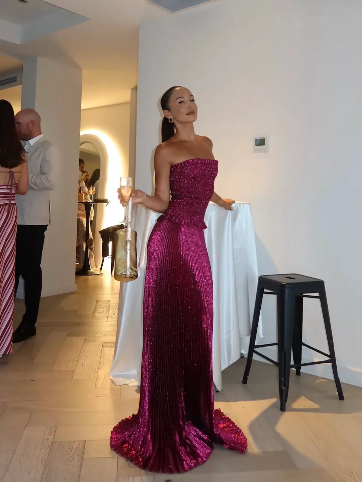 Maya Gown | Sangria Glitter - Size 8 - Image 4