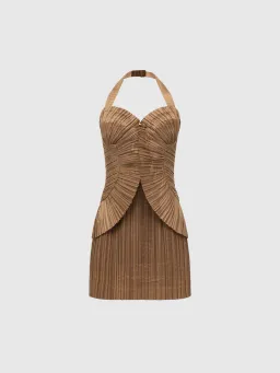 Soraya Pleated Mini Dress for rent on The Volte - image 6