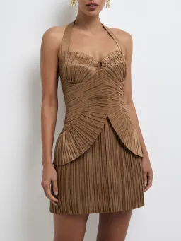 Soraya Pleated Mini Dress for rent on The Volte - image 1