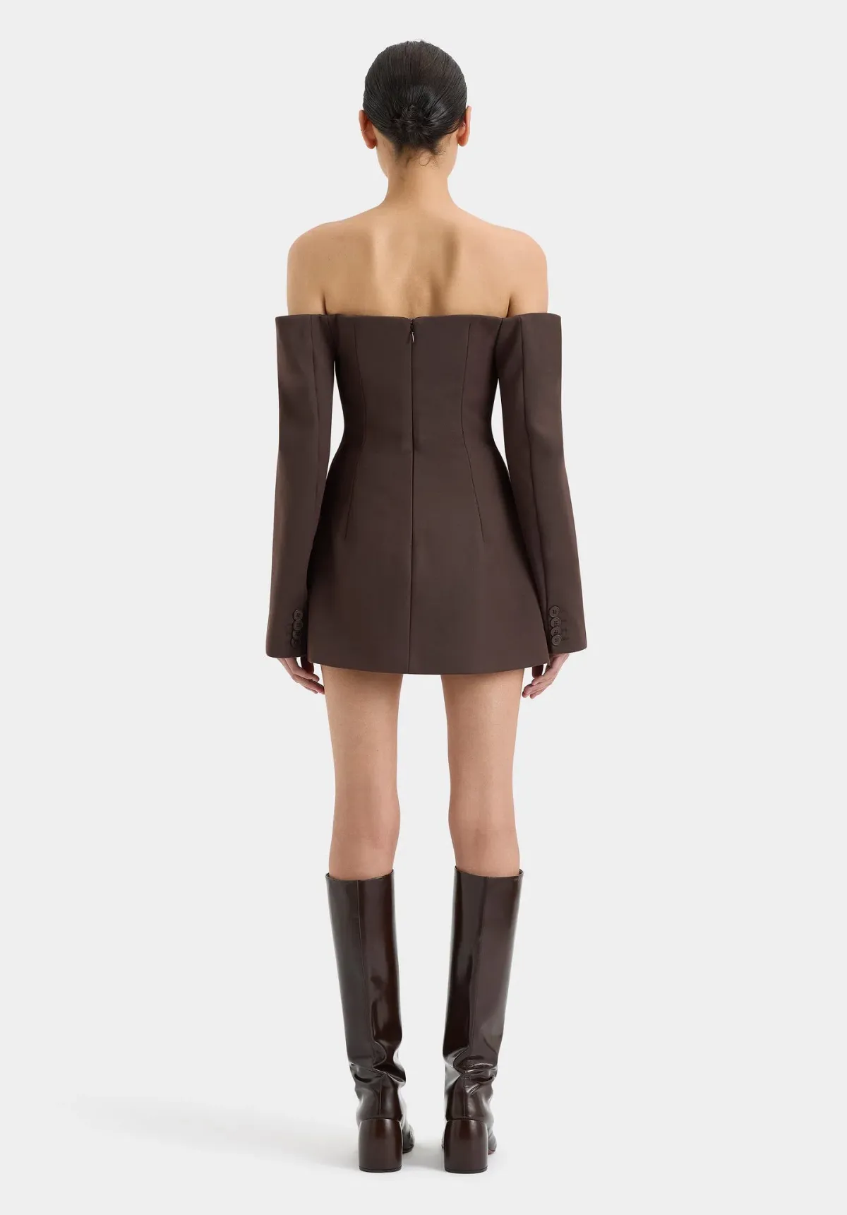 Sir the Label Sandrine Blazer Mini Dress in Chocolate Brown Size 2 / AU 10 - Image 3