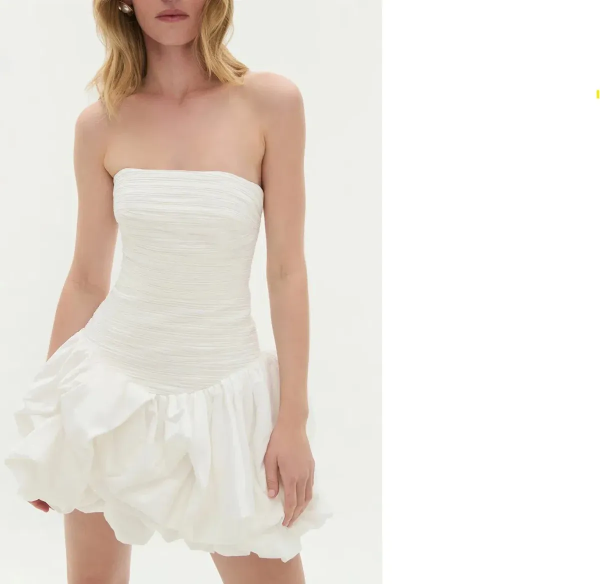 Aje Violette Bubble Hem Mini Dress White Size 8 - Image 1