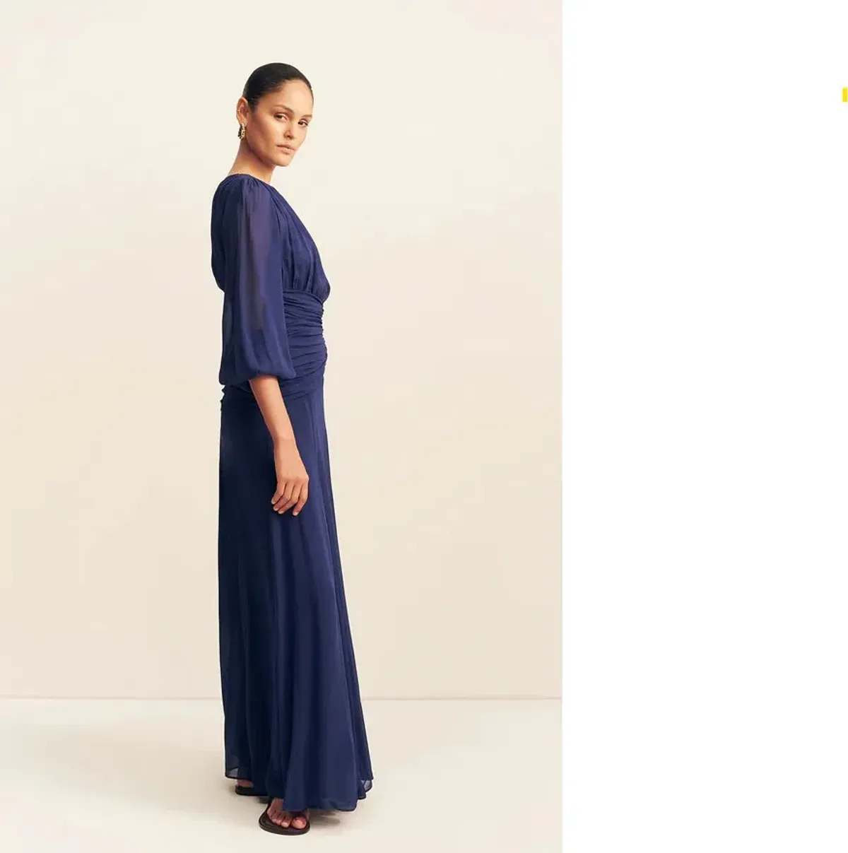 Shona Joy Romy High Neck Balloon Sleeve Maxi Dress Midnight Blue Size 18 - Image 3