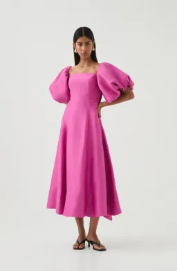 Aje Incarnation Midi Dress Magenta Size AU 12  for rent on The Volte - image 3