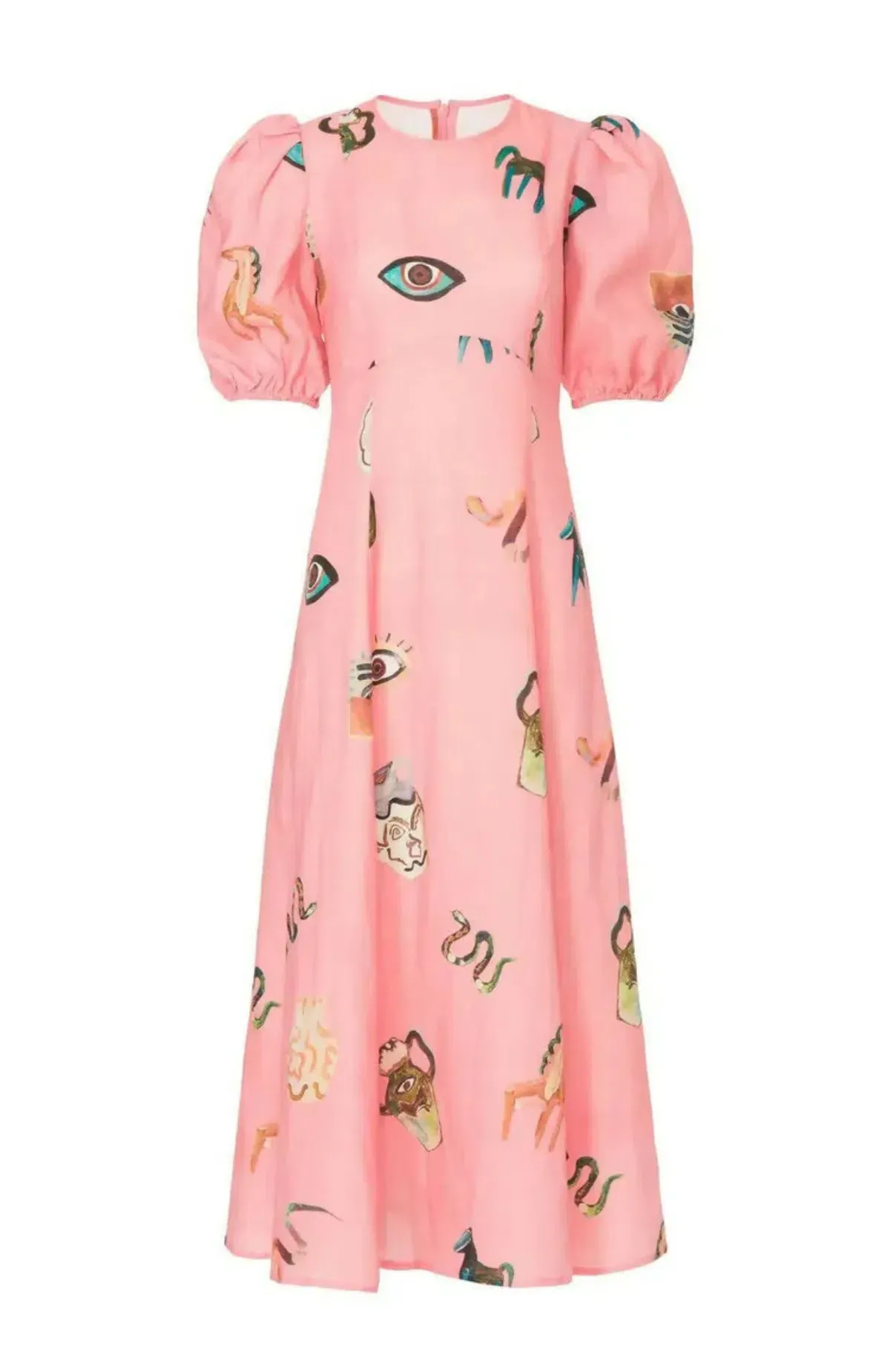Alemais Cleo Midi Dress Pink Print Size AU 10 / M - Image 5