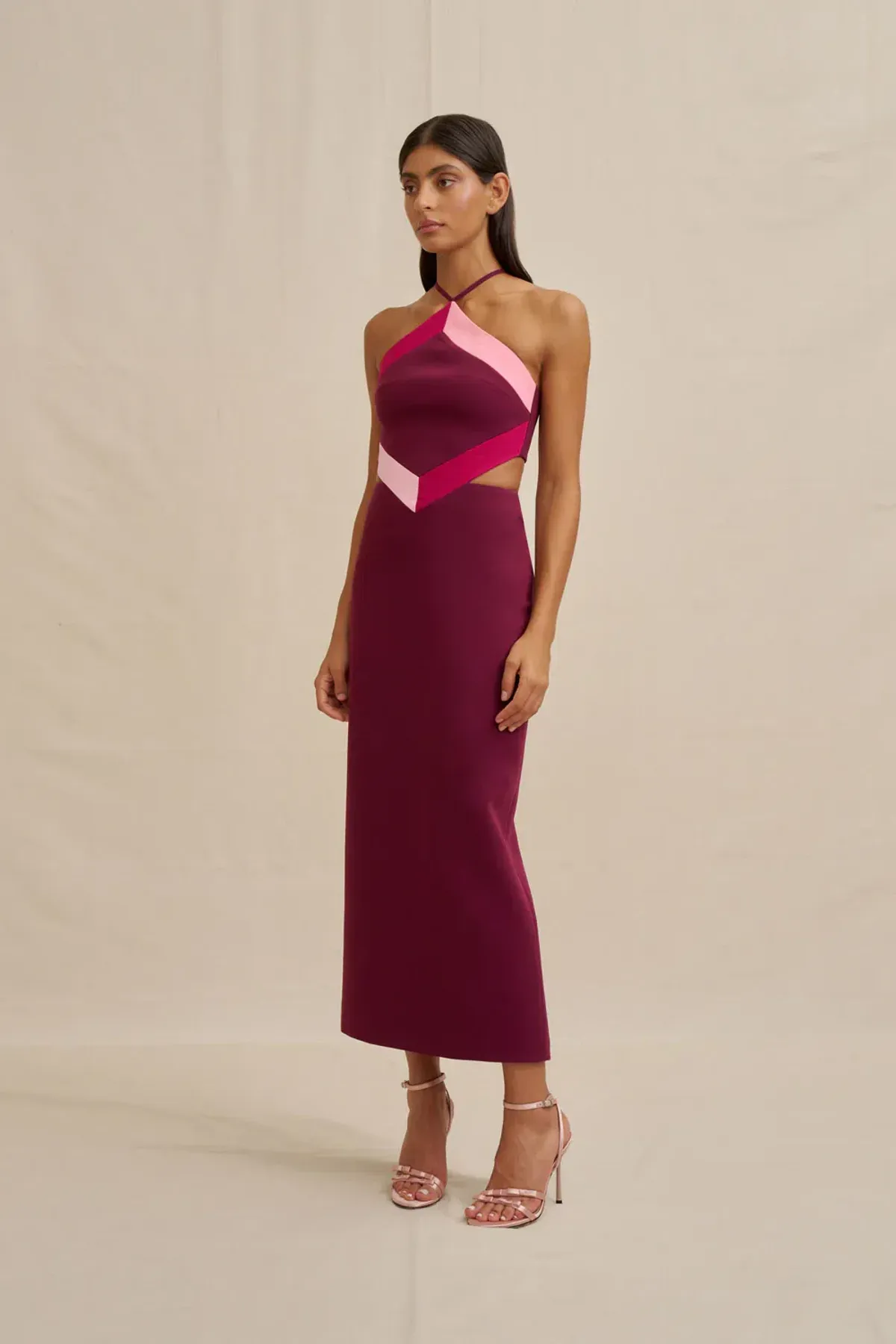 Diamond Halter Midi Dress by By Johnny Size 8 - Image 3
