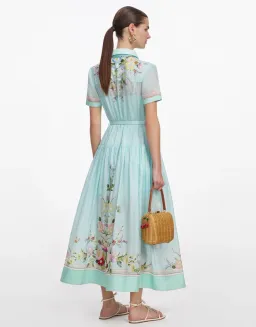 Mint Floral Organza Midi Dress by Self Portrait Size 8 for rent on The Volte - image 2