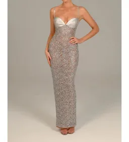 The Dolls House Sira Maxi Dress Silver Size 10 for rent on The Volte - image 1