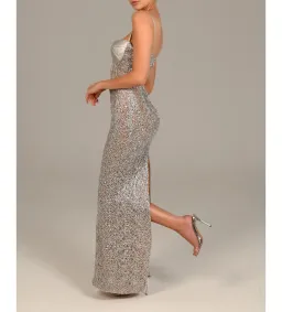 The Dolls House Sira Maxi Dress Silver Size 10 for rent on The Volte - image 3