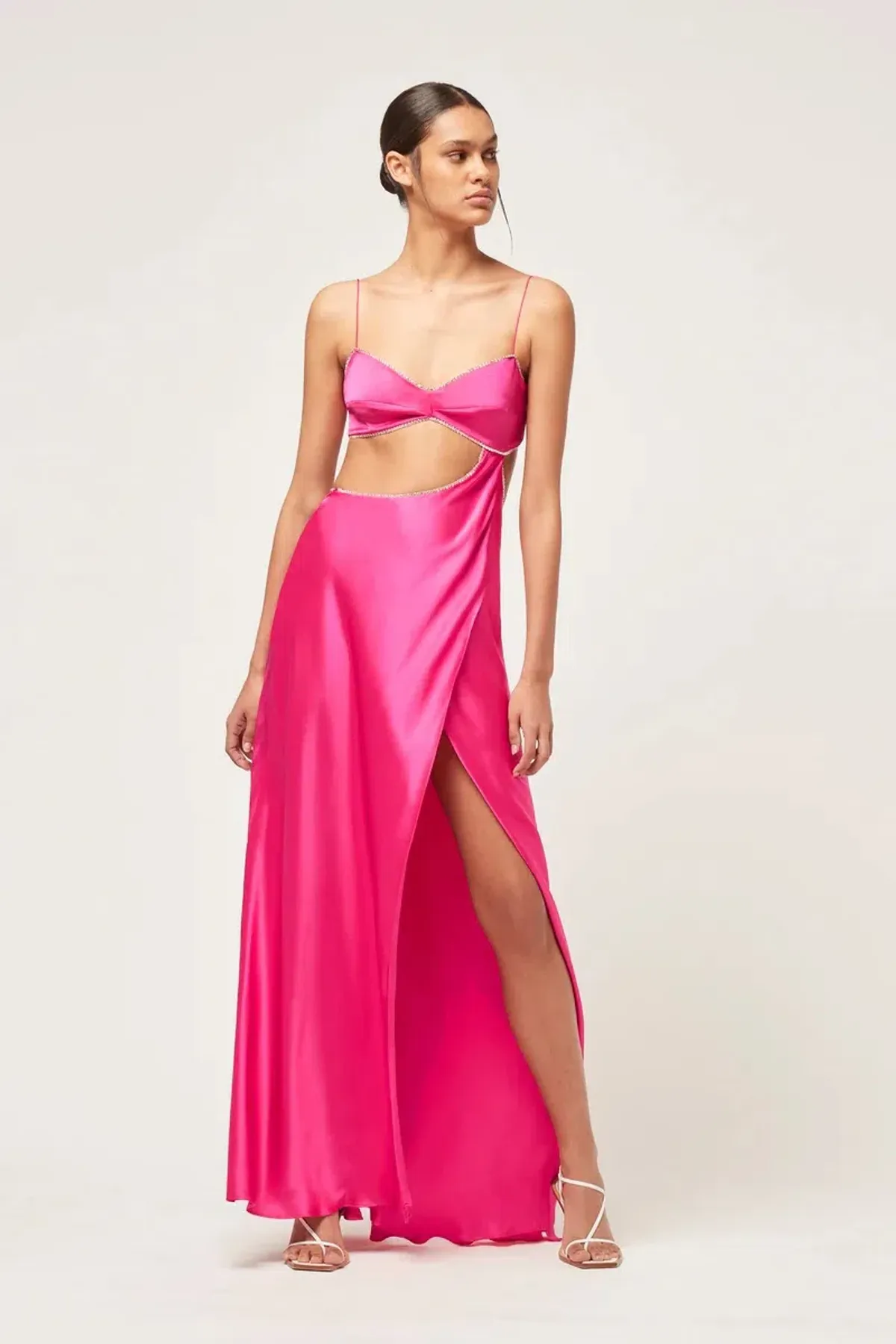 Michael Lo Sordo Symic Crystalline Luna Maxi Dress Pink Size 4 - Image 2