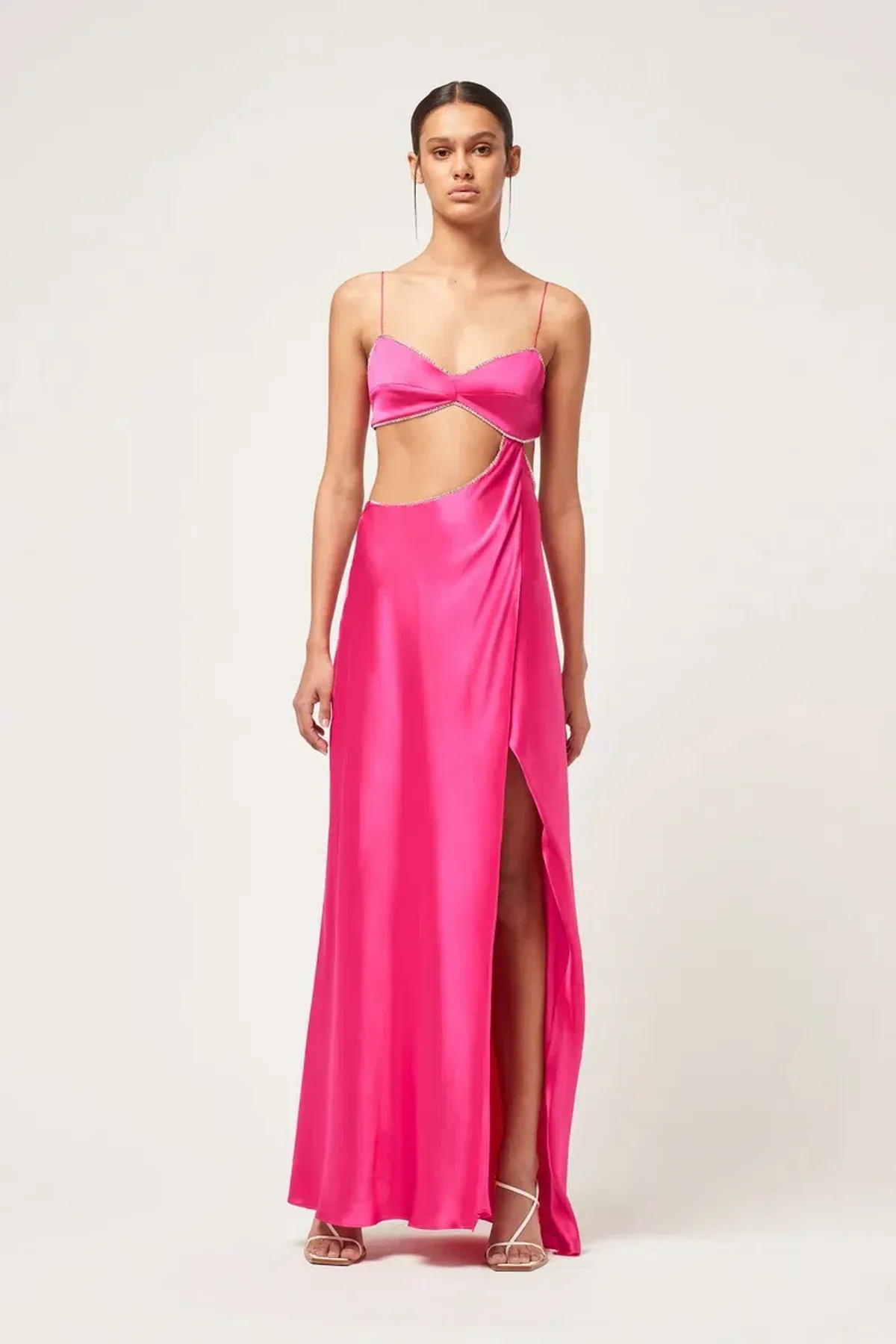 Michael Lo Sordo Symic Crystalline Luna Maxi Dress Pink Size 4 - Image 1