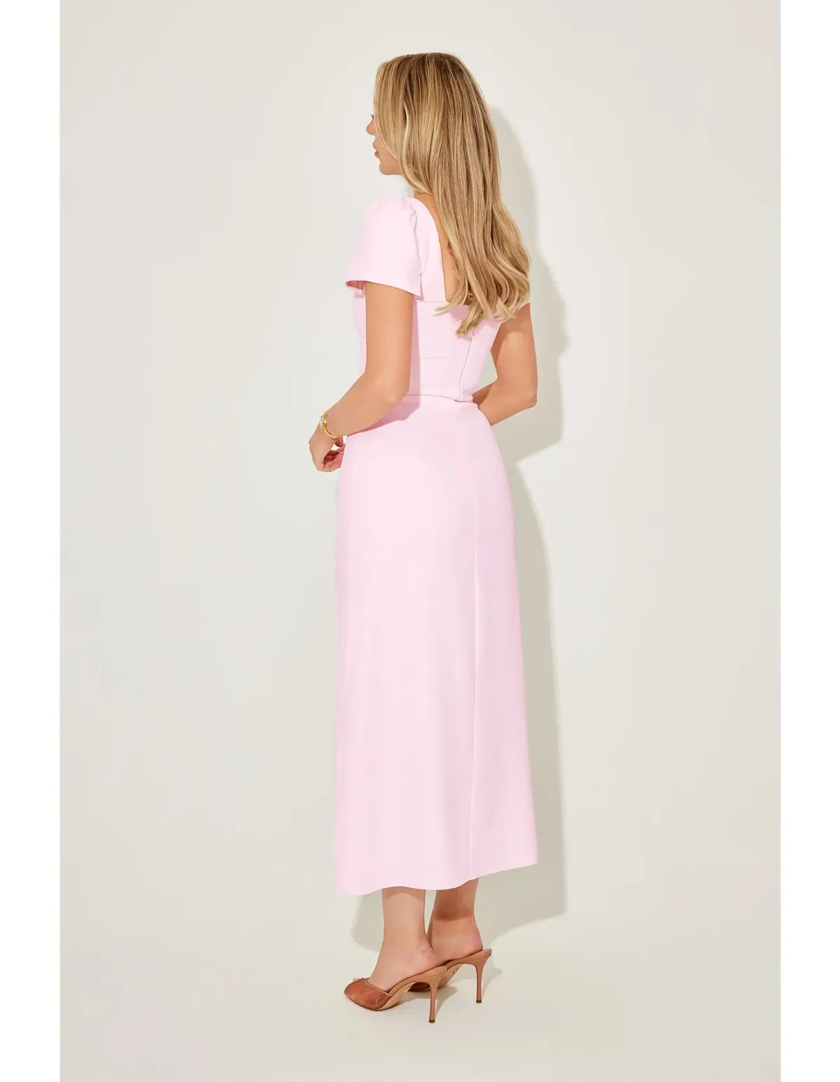 Odd Muse Square Neck Slip Midi Dress Pink Size S - Image 2