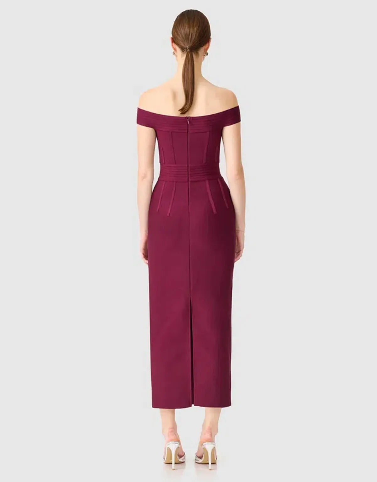 Elliatt Elena Strapless Midi Dress Plum Red Size 8 - Image 2