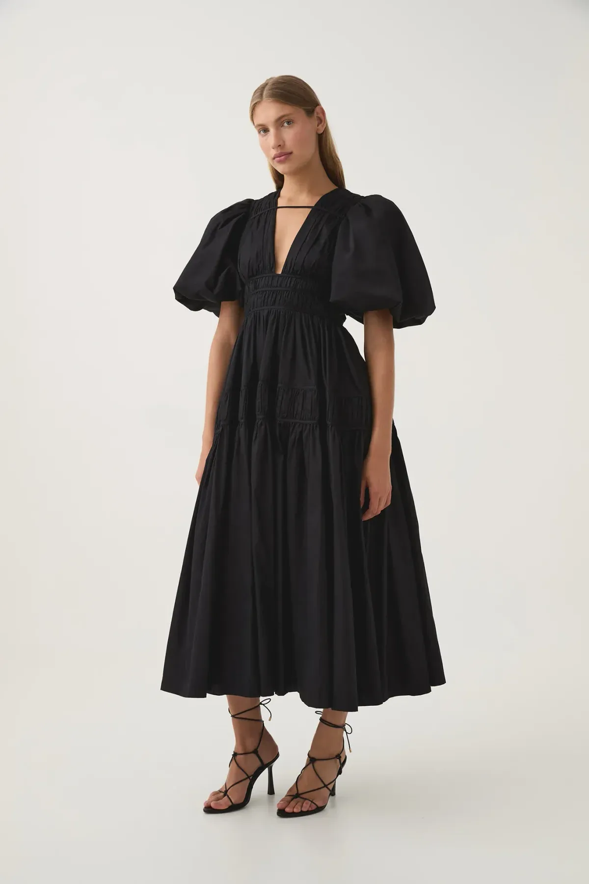 AJE Fallingwater Ruched Midi Dress - Image 4