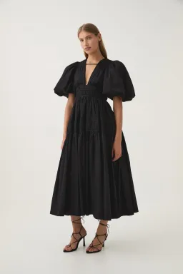 AJE Fallingwater Ruched Midi Dress for rent on The Volte - image 4