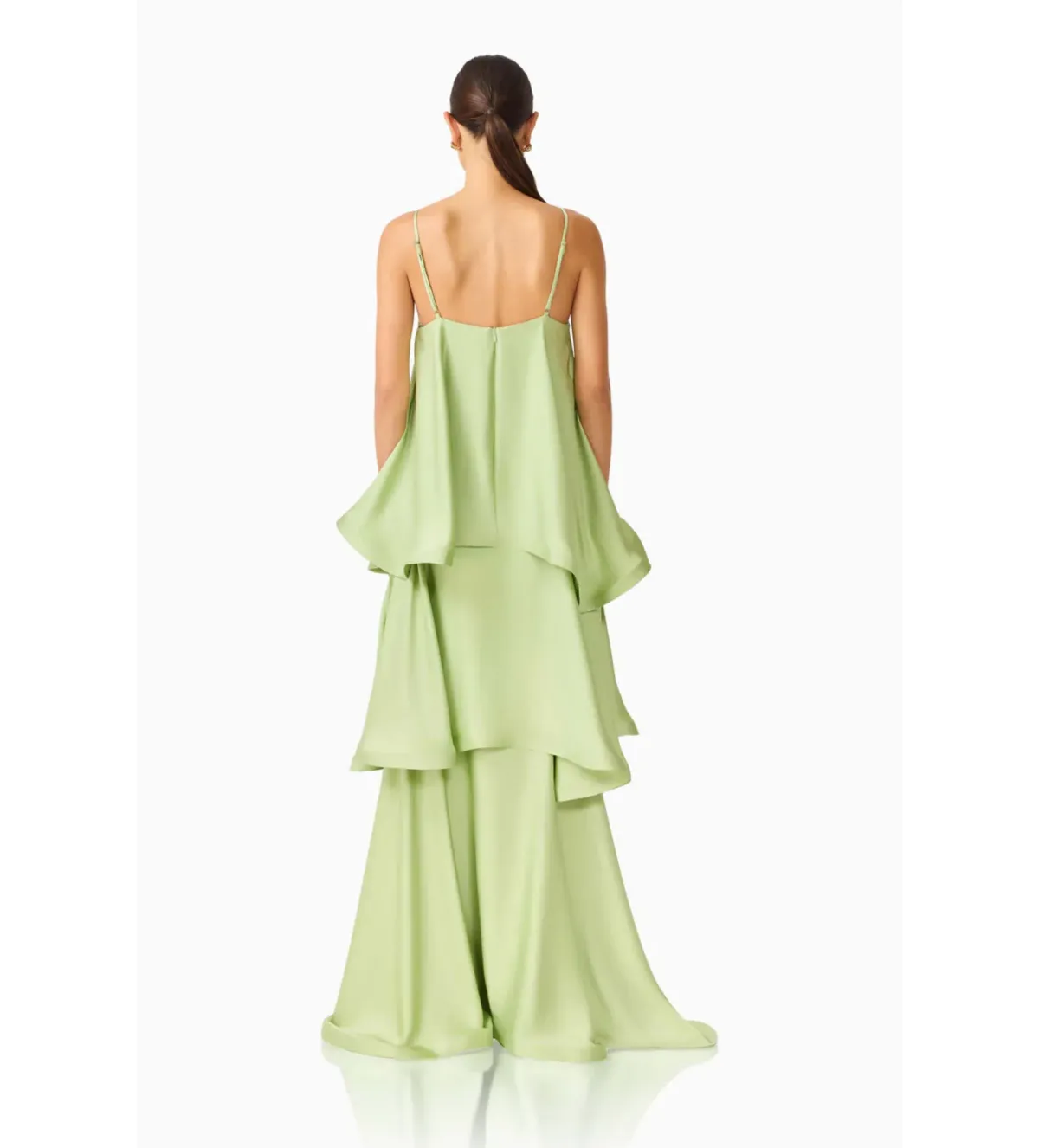 Elliatt Tilly Tiered Maxi Dress in Sage Green Size 14 - Image 2
