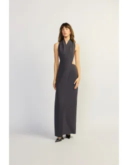 TOJHA Dova Sculpted Halter Open Back Maxi Dress M Steele for rent on The Volte - image 5