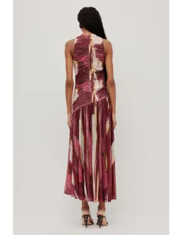 Aje Studio Ines Mesh Maxi Dress Burgundy Size 4 for rent on The Volte - image 4