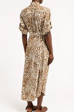 Zimmermann Leopard Utility Shirt Dress With Belt Size 2 / AU 10-12 / US 6-8 for rent on The Volte - image 3