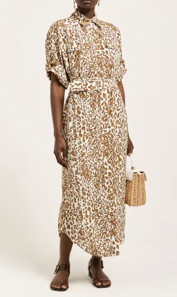 Zimmermann Leopard Utility Shirt Dress With Belt Size 2 / AU 10-12 / US 6-8 for rent on The Volte - image 2