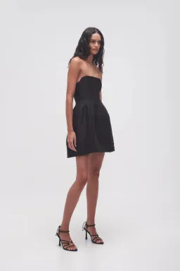Aje Baret Strapless Mini Dress Black Size 10 for rent on The Volte - image 3