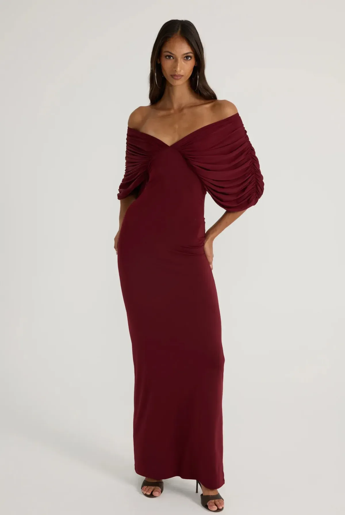 Ance Gria Neve Maxi Dress Burgundy Red Size 10 - Image 2