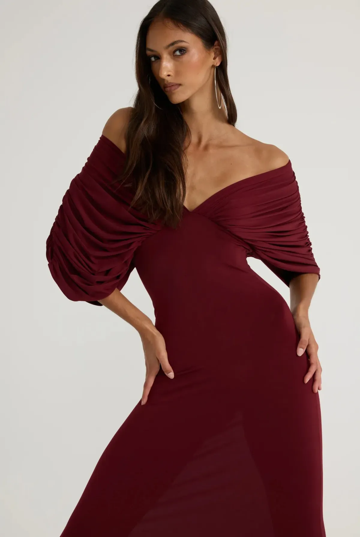 Ance Gria Neve Maxi Dress Burgundy Red Size 10 - Image 3