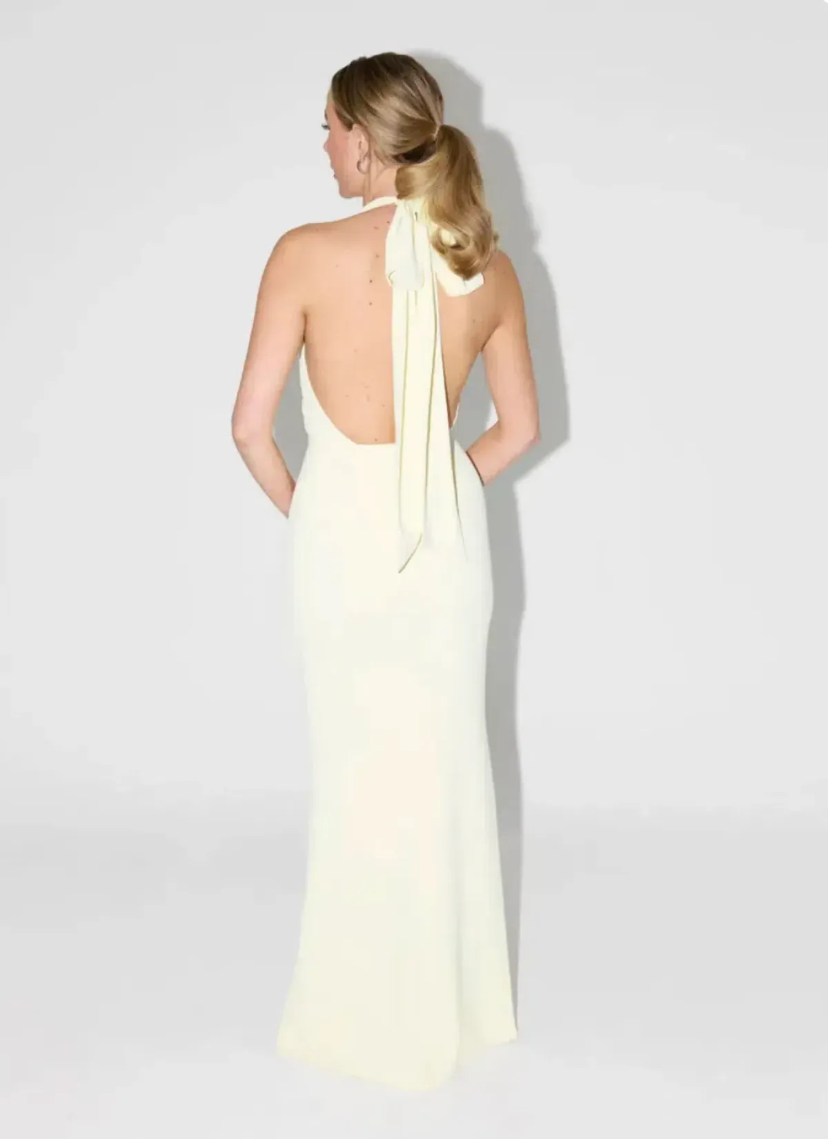 Odd Muse The Ultimate Muse Tie Neck Maxi Dress Butter Cream Size XS / AU 6 - Image 2