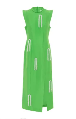Alemais Dazzle Midi Dress; size 10; green for rent on The Volte - image 5