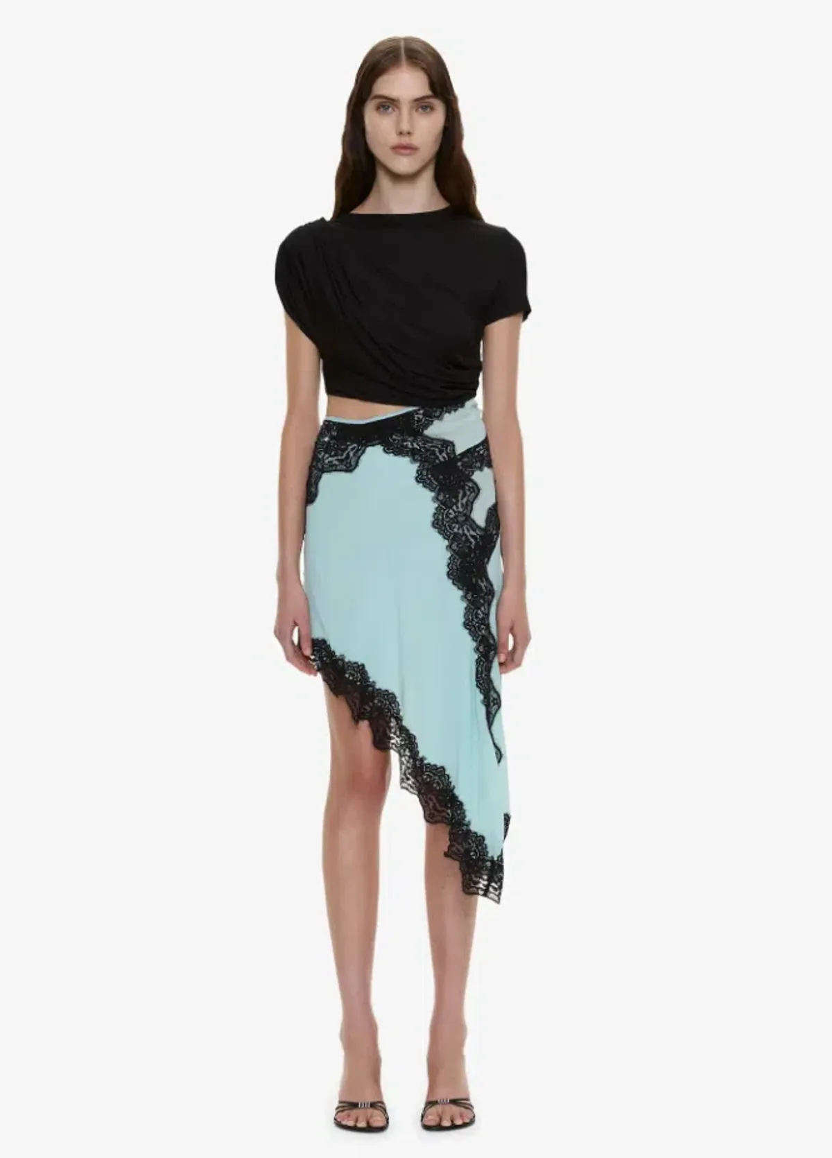 Christopher Esber Verve Twisted Tee Mini Dress mystic mint multi Size 8 - Image 1