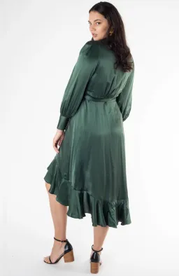 Zimmermann Silk Wrap Midi Dress Emerald Green, Size AU 8 / 0 for rent on The Volte - image 3