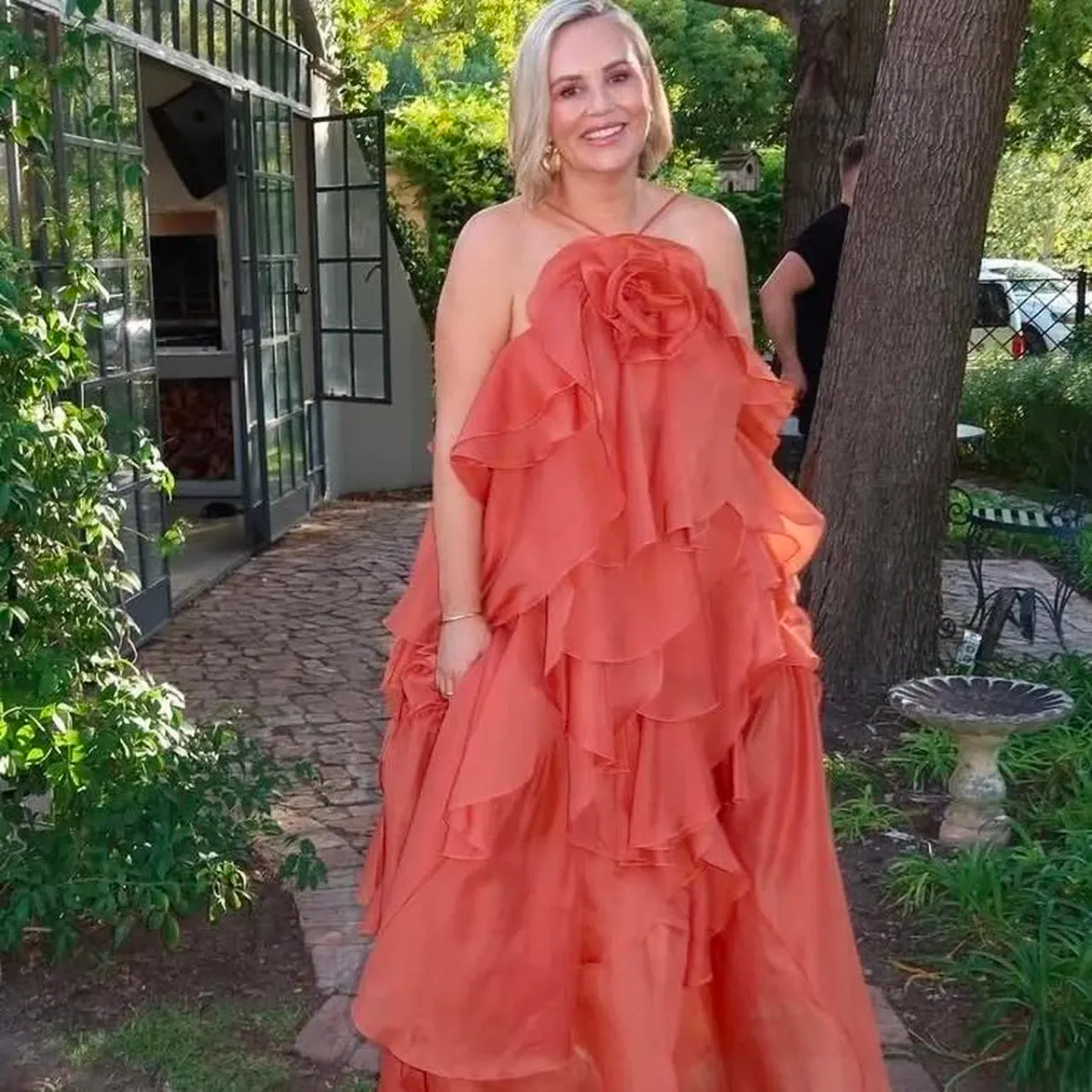 🧡AJE Pandorea Layered Maxi Dress – Size 14 - Clay Coral Orange/Brown Formal Tiered Gown 🧡 - Image 14