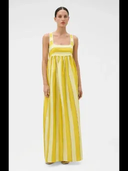 Oroton Slub Silk Striped Sundress Size 14 Strappy Maxi Gown for rent on The Volte - image 5