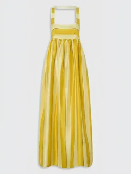 Oroton Slub Silk Striped Sundress Size 14 Strappy Maxi Gown for rent on The Volte - image 2