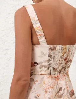 💙 ZIMMERMAN Luna Buttoned Picnic Midi Dress – Cream Songbird Floral – Size 12 AU (Sz 2)💙 for rent on The Volte - image 5